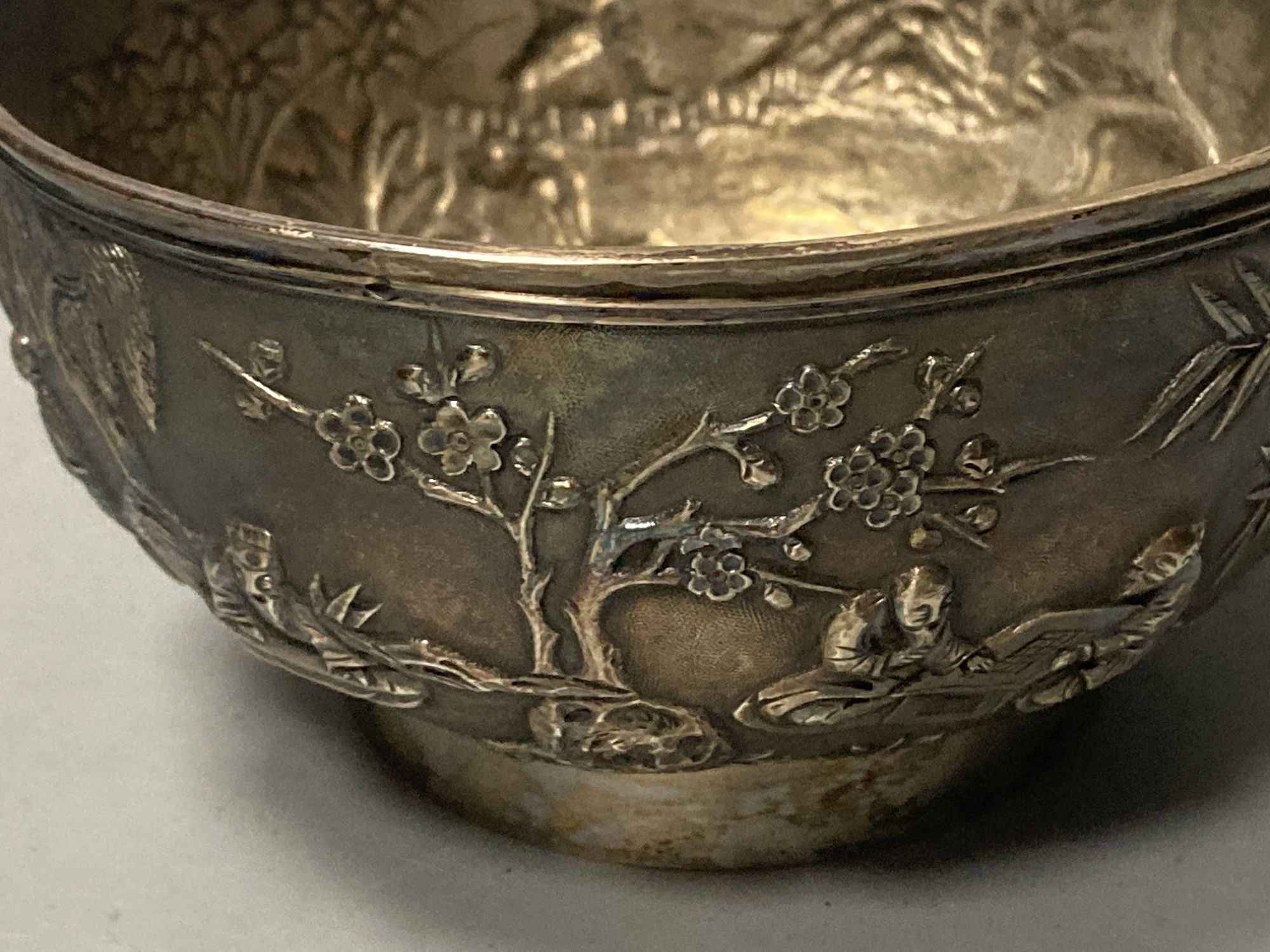 An early 20th century Chinese Export white metal small bowl, by Wang Hing, engraved International Cup Hong Kong, 1903,